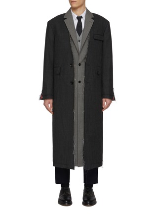 首图 - 点击放大 - THOM BROWNE - Deconstructed Raw Seam Wool Coat