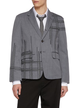 首图 - 点击放大 - THOM BROWNE - School Uniform Chain And Blanket Stitch Degradé Wool Blend Blazer