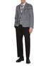 模特儿示范图 - 点击放大 - THOM BROWNE - School Uniform Chain And Blanket Stitch Degradé Wool Blend Blazer