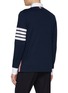 背面 - 点击放大 - THOM BROWNE - 4 Bar Contrast Collar Cotton Polo Shirt