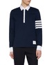 首图 - 点击放大 - THOM BROWNE - 4 Bar Contrast Collar Cotton Polo Shirt