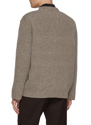 背面 - 点击放大 - MAISON MARGIELA - Frayed Stitch Wool Cotton Knit Cardigan