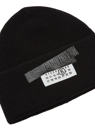 细节 - 点击放大 - MM6 MAISON MARGIELA - LOGO 饰针织帽