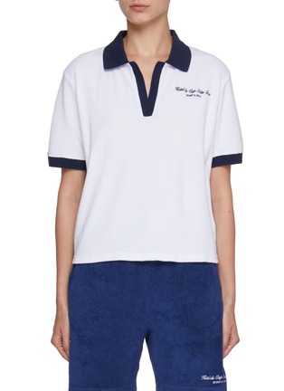 首图 - 点击放大 - SPORTY & RICH - X Hotel du Cap-Eden-Roc Cursive Cotton Terry Polo Shirt