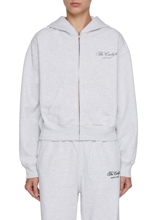 首图 - 点击放大 - SPORTY & RICH - The Carlyle Script Cropped Zip Up Hoodie