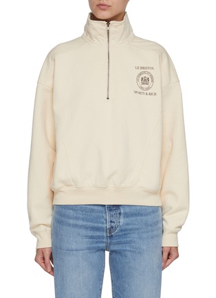 首图 - 点击放大 - SPORTY & RICH - Crest Seal Faubourg Quarter Zip Sweatshirt