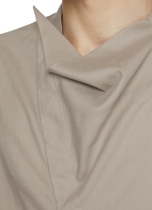  - RICK OWENS - 围裹领混棉长袖衬衫