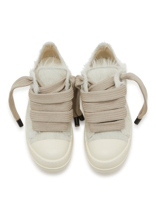 细节 - 点击放大 - RICK OWENS - Jumbolace Calf Hair Women's Low Top Sneakers