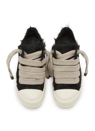 细节 - 点击放大 - RICK OWENS - Jumbolace Calf Hair Women's Low Top Sneakers