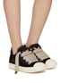 模特儿示范图 - 点击放大 - RICK OWENS - Jumbolace Calf Hair Women's Low Top Sneakers