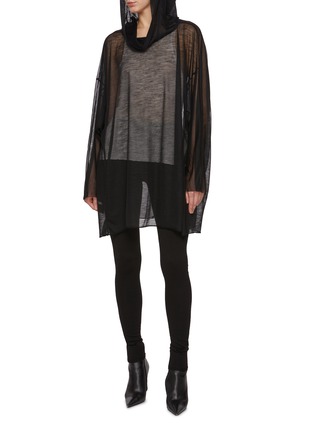 模特儿示范图 - 点击放大 - RICK OWENS - 透视长款连帽衫