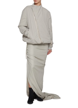模特儿示范图 - 点击放大 - RICK OWENS - 褶皱加长半身裙