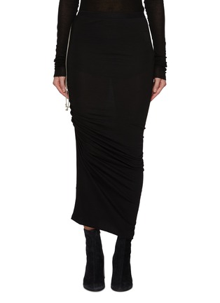 首图 - 点击放大 - RICK OWENS DRKSHDW - Edfu Asymmetrical Drawstring Cotton Skirt