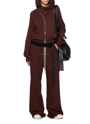 模特儿示范图 - 点击放大 - RICK OWENS DRKSHDW - Long Sleeve Zip Up Cotton Mountain Hoodie