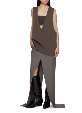 模特儿示范图 - 点击放大 - RICK OWENS - V 领针织背心