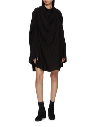 模特儿示范图 - 点击放大 - RICK OWENS - Multiway Draped Wool Dress