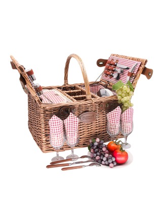 细节 –点击放大 - LES JARDINS DE LA COMTESSE - Saint-Germain Picnic Basket for 4 Person — Red Gingham