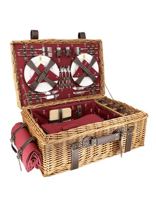 首图 –点击放大 - LES JARDINS DE LA COMTESSE - Champs-Elysées Prestige Picnic Hamper for 4 Person — Red