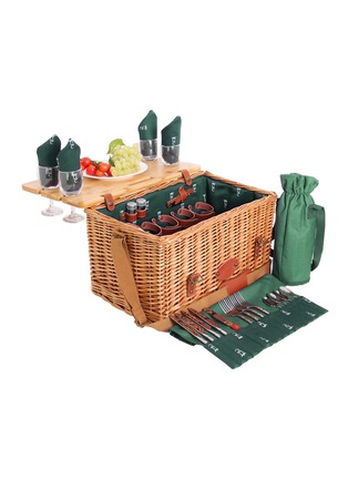 细节 –点击放大 - LES JARDINS DE LA COMTESSE - Saint-Honore Picnic Basket with Table for 4 Person — Green