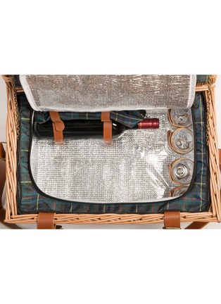 细节 –点击放大 - LES JARDINS DE LA COMTESSE - Trianon Leather Picnic Basket for 4 Person — Green