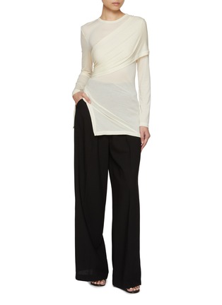 模特儿示范图 - 点击放大 - HELMUT LANG - 不对称褶裥上衣