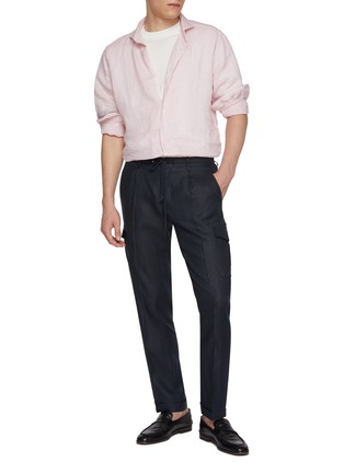 模特儿示范图 - 点击放大 - EQUIL - Spread Collar Flax Linen Shirt