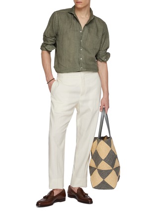 模特儿示范图 - 点击放大 - EQUIL - Spread Collar Flax Linen Shirt