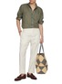 模特儿示范图 - 点击放大 - EQUIL - Spread Collar Flax Linen Shirt