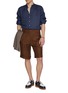 模特儿示范图 - 点击放大 - EQUIL - Mandarin Collar Linen Shirt