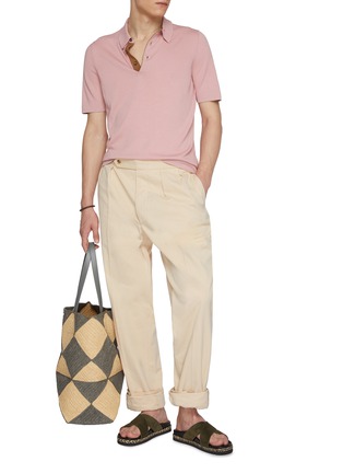 模特儿示范图 - 点击放大 - EQUIL - Contrast Placket Cotton Polo Shirt