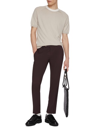 模特儿示范图 - 点击放大 - EQUIL - Contrast Crewneck Cotton Knit T-shirt
