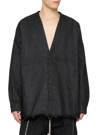 首图 - 点击放大 - RICK OWENS DRKSHDW - Lido Larry Convertible Dark Wash Denim Shirt