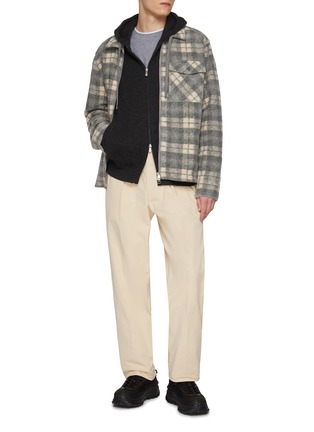 模特儿示范图 - 点击放大 - MONCLER - Checkered Zip Up Shirt Jacket
