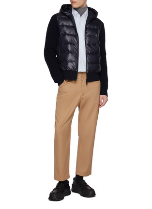 模特儿示范图 - 点击放大 - MONCLER - 羽绒拼接针织夹克