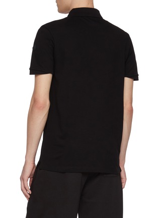 背面 - 点击放大 - MONCLER - Logo Patch Half Zip Cotton Polo Shirt