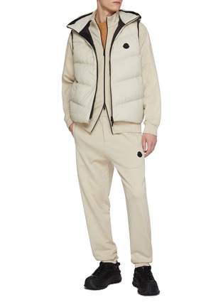 模特儿示范图 - 点击放大 - MONCLER - Logo Cotton Fleece Track Jacket