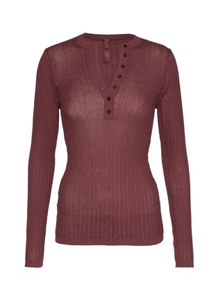 首图 - 点击放大 - SKIMS - SHEER KNIT 长袖亨利衫