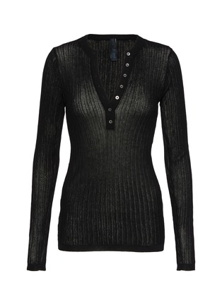 首图 - 点击放大 - SKIMS - SHEER KNIT 亨利领针织长袖