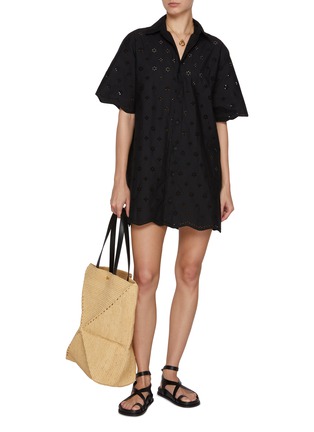 模特儿示范图 - 点击放大 - Matteau Swim - Broderie Anglaise Cotton Shirt Dress