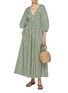 模特儿示范图 - 点击放大 - MATTEAU - Shirred Plunge Button Cotton Dress