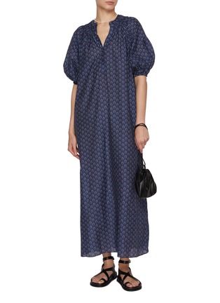 模特儿示范图 - 点击放大 - Matteau Swim - Gathered Yoke Cotton Silk Popover Dress