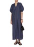 模特儿示范图 - 点击放大 - Matteau Swim - Gathered Yoke Cotton Silk Popover Dress
