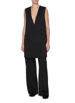 模特儿示范图 - 点击放大 - MM6 MAISON MARGIELA - Sleeveless A-Line Tailoring Mini Dress