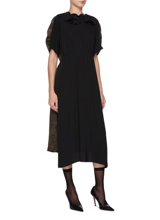 细节 - 点击放大 - MM6 MAISON MARGIELA - Convertible Floral Jacquard Gathered Sleeve Midi Dress