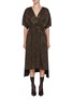 首图 - 点击放大 - MM6 MAISON MARGIELA - Convertible Floral Jacquard Gathered Sleeve Midi Dress