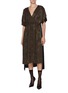 模特儿示范图 - 点击放大 - MM6 MAISON MARGIELA - Convertible Floral Jacquard Gathered Sleeve Midi Dress
