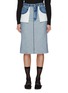 首图 - 点击放大 - MM6 MAISON MARGIELA - Contrast Pocket Panelled Denim Midi Skirt