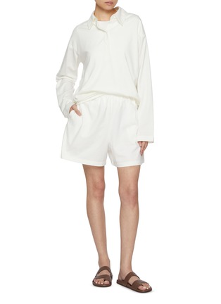 模特儿示范图 - 点击放大 - THE ROW - GUNTY 松紧腰纯棉短裤