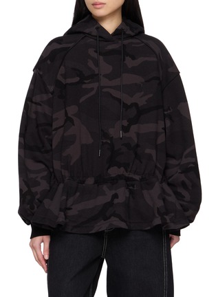 首图 - 点击放大 - JUUN.J - Camo Print Drawstring Hem Hoodie