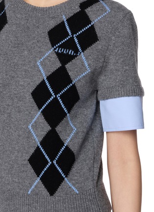  - JUUN.J - 拼色菱形纹针织衫